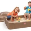 Step2 Play And Store Kids Plastic Sandbox With Cover, Brown