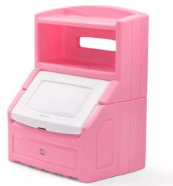 Step2 Lift & Hide 38″H Kids Plastic Storage Bin And Toy Organizer, Pink