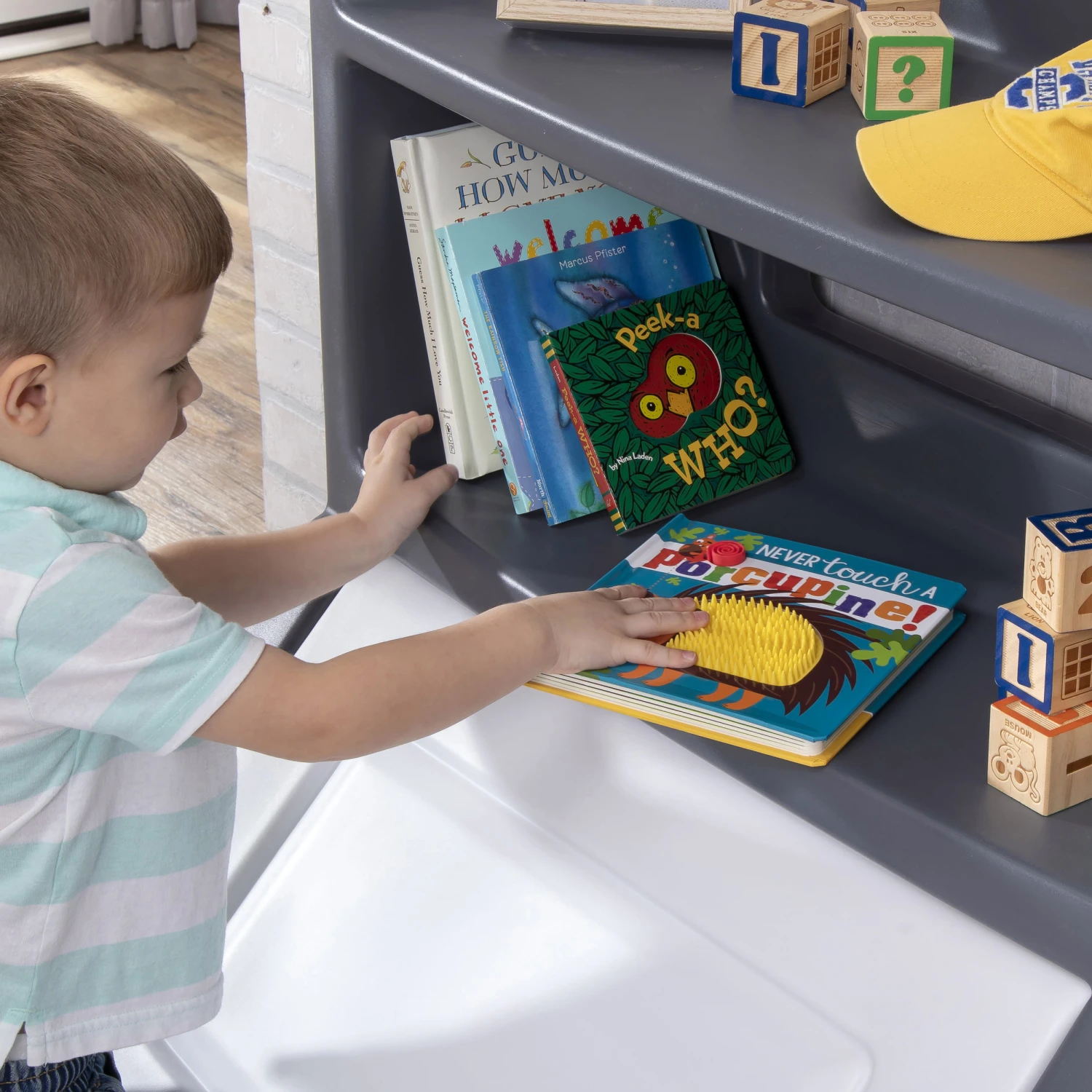 Step2 Lift & Hide Toddler Bookcase Storage Chest Gray 11 Step2 Lift & Hide Toddler Bookcase Storage Chest Gray - Image 11