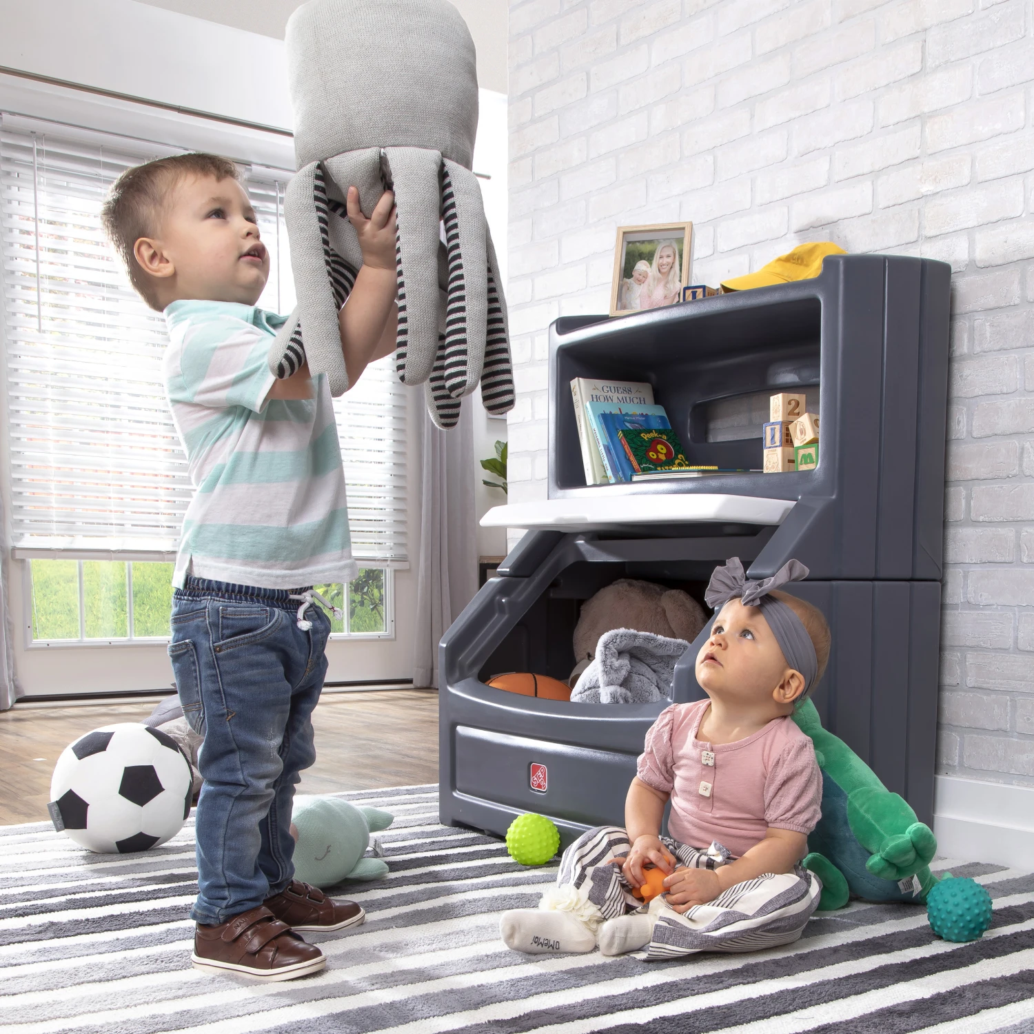 Step2 Lift & Hide Toddler Bookcase Storage Chest Gray 10 Step2 Lift & Hide Toddler Bookcase Storage Chest Gray - Image 10