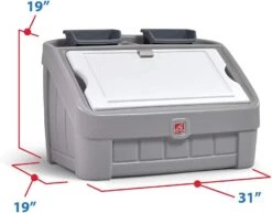 Step2 2-in-1 Toy Box & Art Lid | Plastic Toy & Art Storage Container, Grey -Step2 Step2 2 in 1 Toy Box Art Lid Plastic Toy Art Storage Container Grey4
