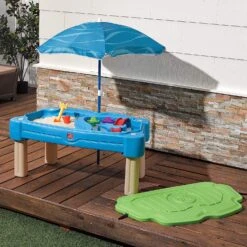 Step2 Cascading Cove With Umbrella, Kids Sand And Water Activity Sensory Table, 6 Piece Accessory Kit, Toddler Summer Outdoor Toys, 2 – 10 Years Old -Step2 Step2 Cascading Cove with Umbrella Kids Sand and Water Activity Sensory Table 6 Piece Accessory Kit Toddler Summer Outdoor Toys 2 – 10 Years Old7