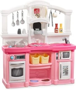 Step2 Fun With Friends Kitchen Set For Kids – Pink – Includes Toy Kitchen Accessories, Interactive Features For Pretend Play – Indoor/Outdoor Toddler Playset -Step2 Step2 Fun with Friends Kitchen Set for Kids – Pink – Includes Toy Kitchen Accessories Interactive Features for Pretend Play – Indoor Outdoor Toddler Playset