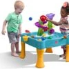 Step2 Lazy Maze River Run Water Table, Includes 6 Balls, 2 Flippers And 2 Pouring Cups, Blue And Orange