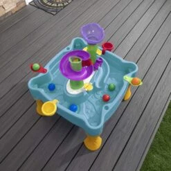 Step2 Lazy Maze River Run Water Table, Includes 6 Balls, 2 Flippers And 2 Pouring Cups, Blue And Orange -Step2 Step2 Lazy Maze River Run Water Table Includes 6 balls 2 flippers and 2 pouring cups Blue and Orange4