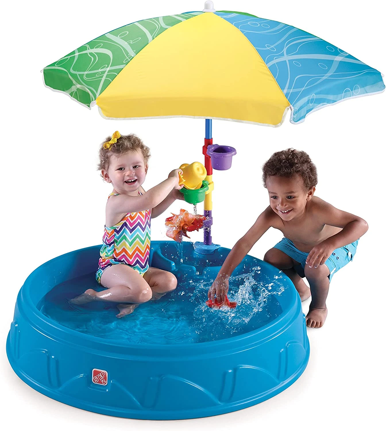 Step2 Play & Shade Pool For Toddlers | Plastic Kids Outdoor Pool, Multicolor 3 Step2 Play & Shade Pool For Toddlers | Plastic Kids Outdoor Pool, Multicolor - Image 3