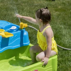 Step2 Waterpark Wonders Two-Tier Water Table For Toddler With Umbrella -Step2 Step2 Waterpark Wonders Two Tier Water Table for Toddler with Umbrella11