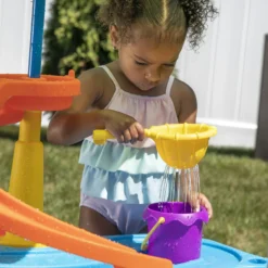 Step2 Waterpark Wonders Two-Tier Water Table For Toddler With Umbrella -Step2 Step2 Waterpark Wonders Two Tier Water Table for Toddler with Umbrella9