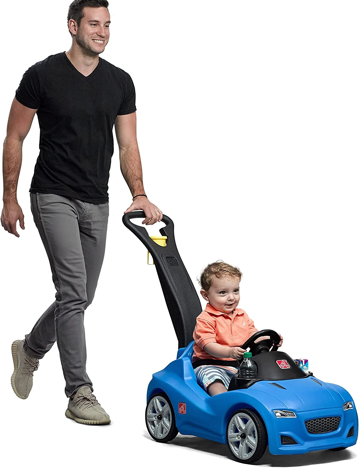 Step2 Whisper Ride Toddler Push Car, Blue – Ride On Toy With Included Seat Belt, Easy Storage And Transport, Steering Wheel For Pretend Play – Push Toy Car Makes A Great Stroller Alternative 2 Step2 Whisper Ride Toddler Push Car, Blue – Ride On Toy With Included Seat Belt, Easy Storage And Transport, Steering Wheel For Pretend Play – Push Toy Car Makes A Great Stroller Alternative - Image 2