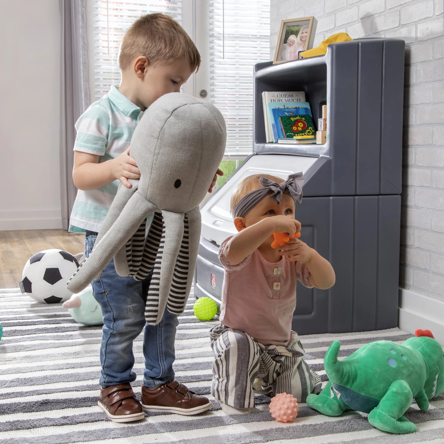 Step2 Lift & Hide Toddler Bookcase Storage Chest Gray 13 Step2 Lift & Hide Toddler Bookcase Storage Chest Gray - Image 13